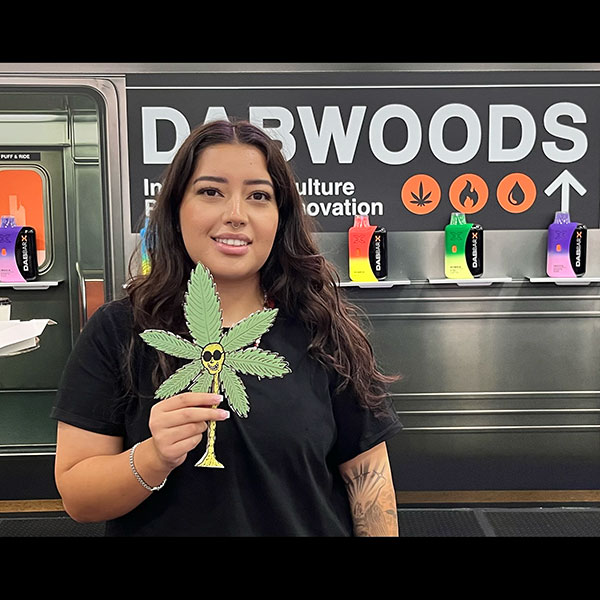 Weed Dude doin dabs and smokin woods at Dabwoods, Hall Of Flowers NYC.  Dig the Puff subway car! Weed Dude doin dabs and smokin woods at Dabwoods, Hall Of Flowers NYC. Dig the Puff And Ride subway car!