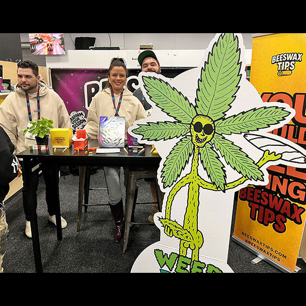 weeddude35_Beeswax_600 Weed Dude digs his Beeswax Tips. Plant the seed in the tip when you're done! Weed Dude cries "Genius!" @ Hall Of Flowers NYC 2026